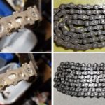 Chain before and after cleaning + missing pedal screws